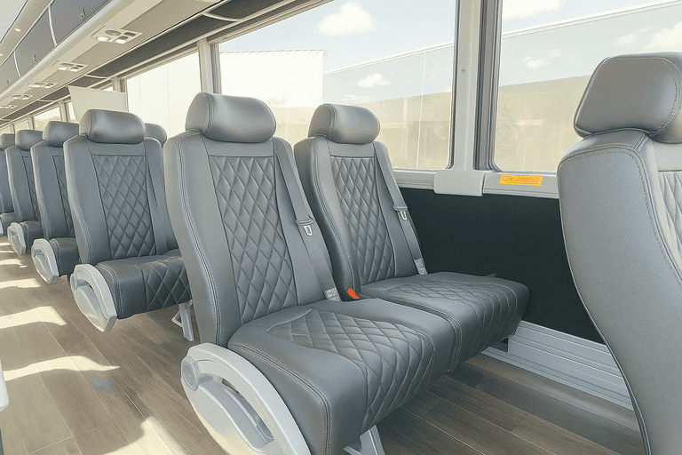 interior of Vancouver Shuttle Bus Rentals charter bus